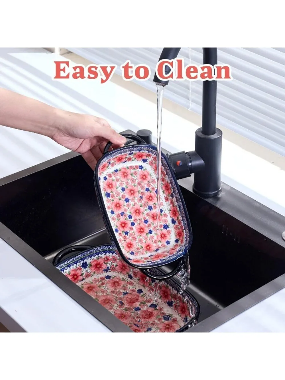 Hand-Painted Ceramic Casserole Dishes Set of 2, Oven Safe Baking Pans, Gift Idea
